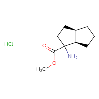 Chemical structure of methyl (3aR,6aR)-1-amino-octahydropentalene-1-carboxylate hydrochloride - CSSB20621799880