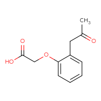 Chemical structure of 2-[2-(2-oxopropyl)phenoxy]acetic acid - CSSB00025742105