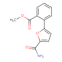 Chemical structure of methyl 2-(5-carbamoylfuran-2-yl)benzoate - CSSB00103165837