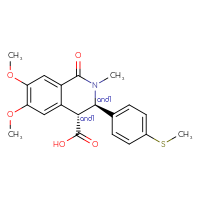 Chemical structure of rac-(3R,4R)-6,7-dimethoxy-2-methyl-3-[4-(methylsulfanyl)phenyl]-1-oxo-1,2,3,4-tetrahydroisoquinoline-4-carboxylic acid - CSSB21381576929