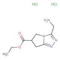 Chemical structure of ethyl 3-(aminomethyl)-5H,6H,7H-pyrrolo[2,1-c][1,2,4]triazole-6-carboxylate dihydrochloride - CSSB21043417622