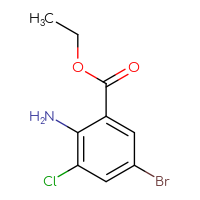 Chemical structure of ethyl 2-amino-5-bromo-3-chlorobenzoate - CSSB00000757618