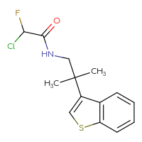Chemical structure of N-[2-(1-benzothiophen-3-yl)-2-methylpropyl]-2-chloro-2-fluoroacetamide - CSSB21332116461