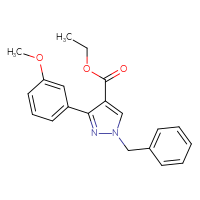 Chemical structure of ethyl 1-benzyl-3-(3-methoxyphenyl)-1H-pyrazole-4-carboxylate - CSSB00331513689
