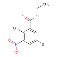 Chemical structure of ethyl 5-bromo-2-methyl-3-nitrobenzoate - CSSB00012257285