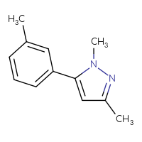Chemical structure of 1,3-dimethyl-5-(3-methylphenyl)-1H-pyrazole - CSSB00038531974