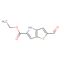 Chemical structure of ethyl 2-formyl-4H-thieno[3,2-b]pyrrole-5-carboxylate - CSSB00010775562