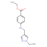 Chemical structure of ethyl 4-{[(1-ethyl-1H-pyrazol-4-yl)methyl]amino}benzoate - CSSB00029235663
