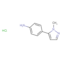 Chemical structure of 4-(1-methyl-1H-pyrazol-5-yl)aniline hydrochloride - CSSB20895631725