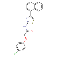 Chemical structure of 2-(4-chlorophenoxy)-N-[4-(naphthalen-1-yl)-1,3-thiazol-2-yl]acetamide - CSSB00121680612