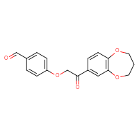 Chemical structure of 4-[2-(3,4-dihydro-2H-1,5-benzodioxepin-7-yl)-2-oxoethoxy]benzaldehyde - CSSB21349252865