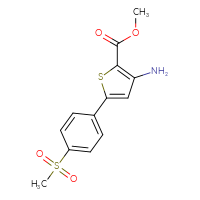 Chemical structure of methyl 3-amino-5-(4-methanesulfonylphenyl)thiophene-2-carboxylate - CSSB06587324781