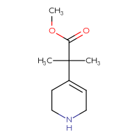Chemical structure of methyl 2-methyl-2-(1,2,3,6-tetrahydropyridin-4-yl)propanoate - CSSB00020779016