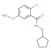Chemical structure of 2-chloro-N-(cyclopentylmethyl)-5-methoxybenzamide - CSSB06407709157