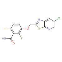 Chemical structure of 3-({6-chloro-[1,3]thiazolo[5,4-b]pyridin-2-yl}methoxy)-2,6-difluorobenzamide - CSSB00015189338