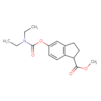 Chemical structure of methyl 5-[(diethylcarbamoyl)oxy]-2,3-dihydro-1H-indene-1-carboxylate - CSSB21432565670