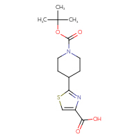 Chemical structure of 2-{1-[(tert-butoxy)carbonyl]piperidin-4-yl}-1,3-thiazole-4-carboxylic acid - CSSB00010170446