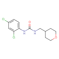 Chemical structure of 3-(2,4-dichlorophenyl)-1-[(oxan-4-yl)methyl]urea - CSSB00061756957