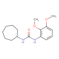 Chemical structure of 1-cycloheptyl-3-(2,3-dimethoxyphenyl)urea - CSSB02053384687
