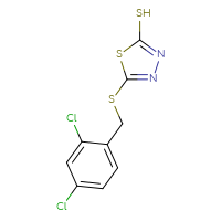 Chemical structure of 5-{[(2,4-dichlorophenyl)methyl]sulfanyl}-1,3,4-thiadiazole-2-thiol - CSSB00010005776