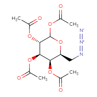 Chemical structure of (2S,3R,4R,5S)-4,5,6-tris(acetyloxy)-2-(azidomethyl)oxan-3-yl acetate - CSSB20572401175