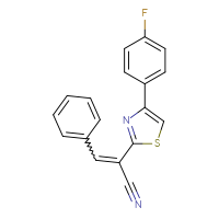 Chemical structure of 2-[4-(4-fluorophenyl)-1,3-thiazol-2-yl]-3-phenylprop-2-enenitrile - CSSB02125604276