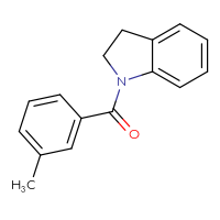 Chemical structure of 1-(3-methylbenzoyl)-2,3-dihydro-1H-indole - CSSB00028008922