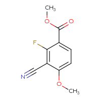 Chemical structure of methyl 3-cyano-2-fluoro-4-methoxybenzoate - CSSB00051900246