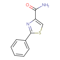 Chemical structure of 2-phenyl-1,3-thiazole-4-carboxamide - CSSB00000021266