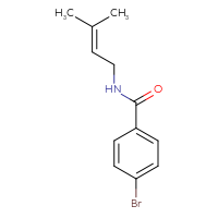 Chemical structure of 4-bromo-N-(3-methylbut-2-en-1-yl)benzamide - CSSB00014032486