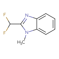 Chemical structure of 2-(difluoromethyl)-1-methyl-1H-1,3-benzodiazole - CSSS00000052102