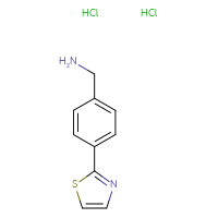 Chemical structure of 1-[4-(1,3-thiazol-2-yl)phenyl]methanamine dihydrochloride - CSSB21311981377