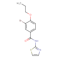 Chemical structure of 3-bromo-4-propoxy-N-(1,3-thiazol-2-yl)benzamide - CSSB00020580172