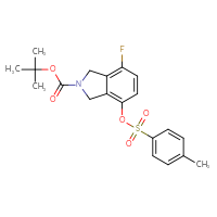 Chemical structure of tert-butyl 4-fluoro-7-[(4-methylbenzenesulfonyl)oxy]-2,3-dihydro-1H-isoindole-2-carboxylate - CSSB21432554988