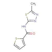 Chemical structure of N-(5-methyl-1,3,4-thiadiazol-2-yl)thiophene-2-carboxamide - CSSB00000154732