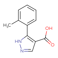 Chemical structure of 5-(2-methylphenyl)-1H-pyrazole-4-carboxylic acid - CSSB00103042469