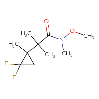 Chemical structure of 2-(2,2-difluoro-1-methylcyclopropyl)-N-methoxy-N,2-dimethylpropanamide - CSSB06262779094