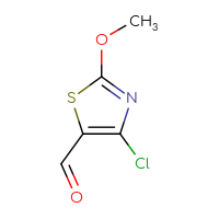 Chemical structure of 4-chloro-2-methoxy-1,3-thiazole-5-carbaldehyde - CSSB00000691597
