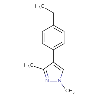 Chemical structure of 4-(4-ethylphenyl)-1,3-dimethyl-1H-pyrazole - CSSB00103307090