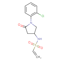 Chemical structure of N-[1-(2-chlorophenyl)-5-oxopyrrolidin-3-yl]ethene-1-sulfonamide - CSSB21332103085