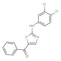 Chemical structure of 5-benzoyl-N-(3,4-dichlorophenyl)-1,3-thiazol-2-amine - CSSB00025736713