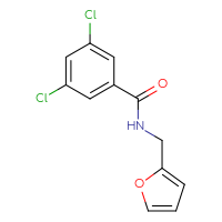 Chemical structure of 3,5-dichloro-N-[(furan-2-yl)methyl]benzamide - CSSB00027760486