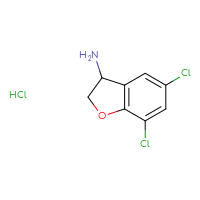 Chemical structure of 5,7-dichloro-2,3-dihydro-1-benzofuran-3-amine hydrochloride - CSSB00159323387