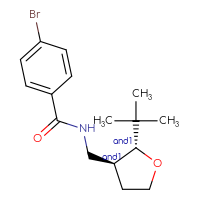 Chemical structure of rac-4-bromo-N-{[(2R,3S)-2-tert-butyloxolan-3-yl]methyl}benzamide - CSSB21432542181