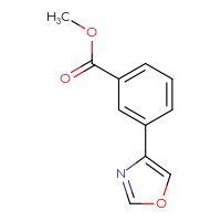Chemical structure of methyl 3-(1,3-oxazol-4-yl)benzoate - CSSB00011004841