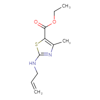 Chemical structure of ethyl 4-methyl-2-[(prop-2-en-1-yl)amino]-1,3-thiazole-5-carboxylate - CSSB00000005466