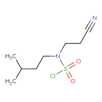Chemical structure of 3-[(chlorosulfonyl)(3-methylbutyl)amino]propanenitrile - CSSB15002726921