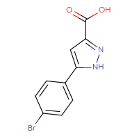 Chemical structure of 5-(4-bromophenyl)-1H-pyrazole-3-carboxylic acid - CSSB00000182260