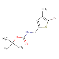 Chemical structure of tert-butyl N-[(5-bromo-4-methylthiophen-2-yl)methyl]carbamate - CSSB02125655484