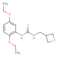 Chemical structure of 1-(2,5-diethoxyphenyl)-3-[(thietan-3-yl)methyl]thiourea - CSSB21432518579